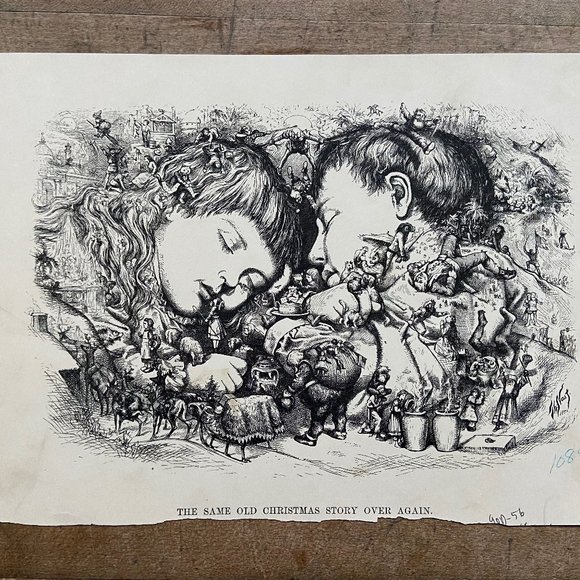 Thomas Nast, Antique Print, Christmas Drawings - Picture 1 of 6